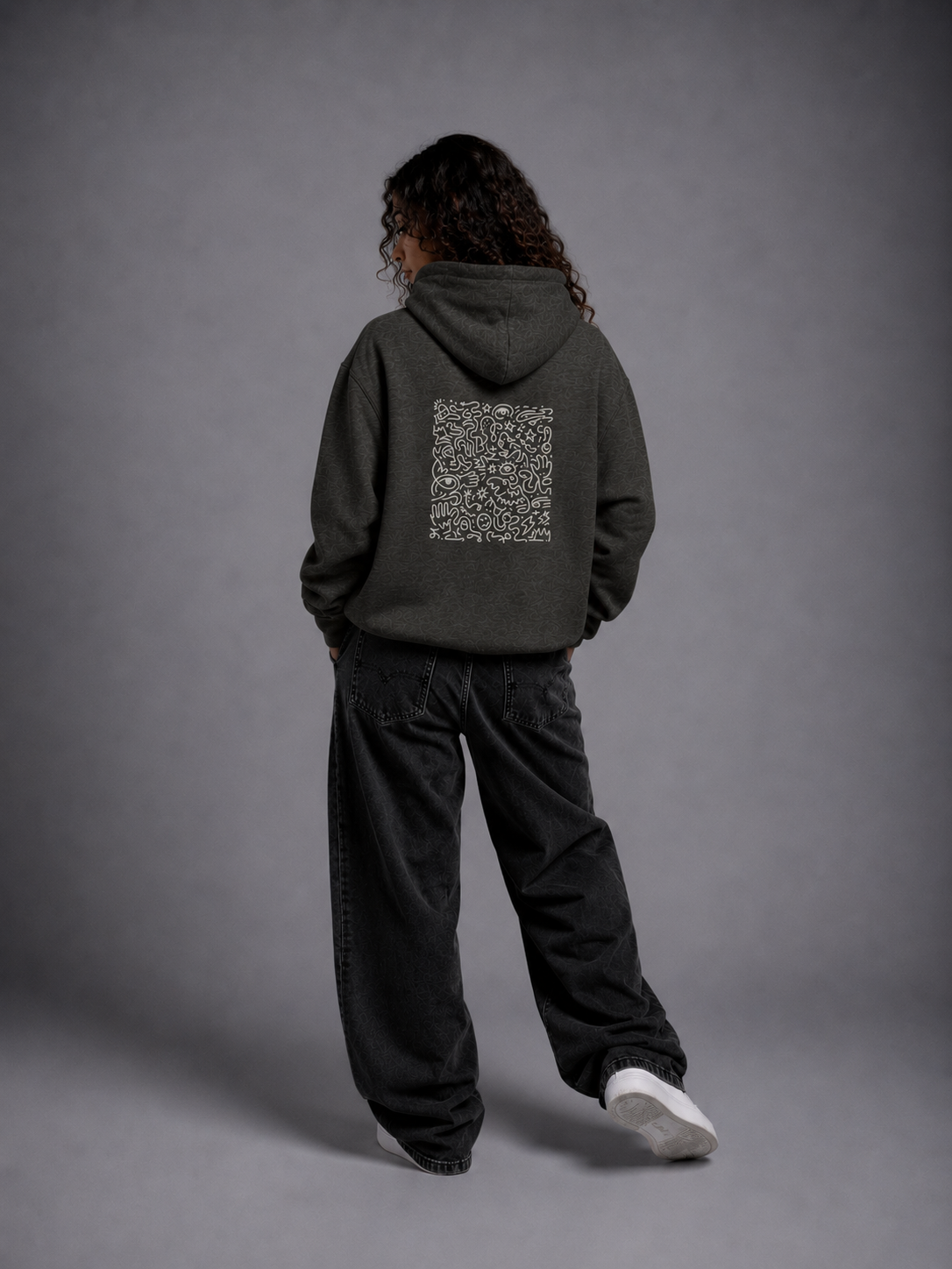 Felpa con cappuccio donna - glyph