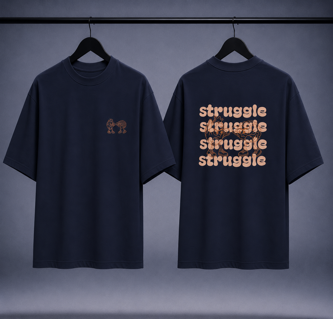 T-shirt oversized uomo - struggle