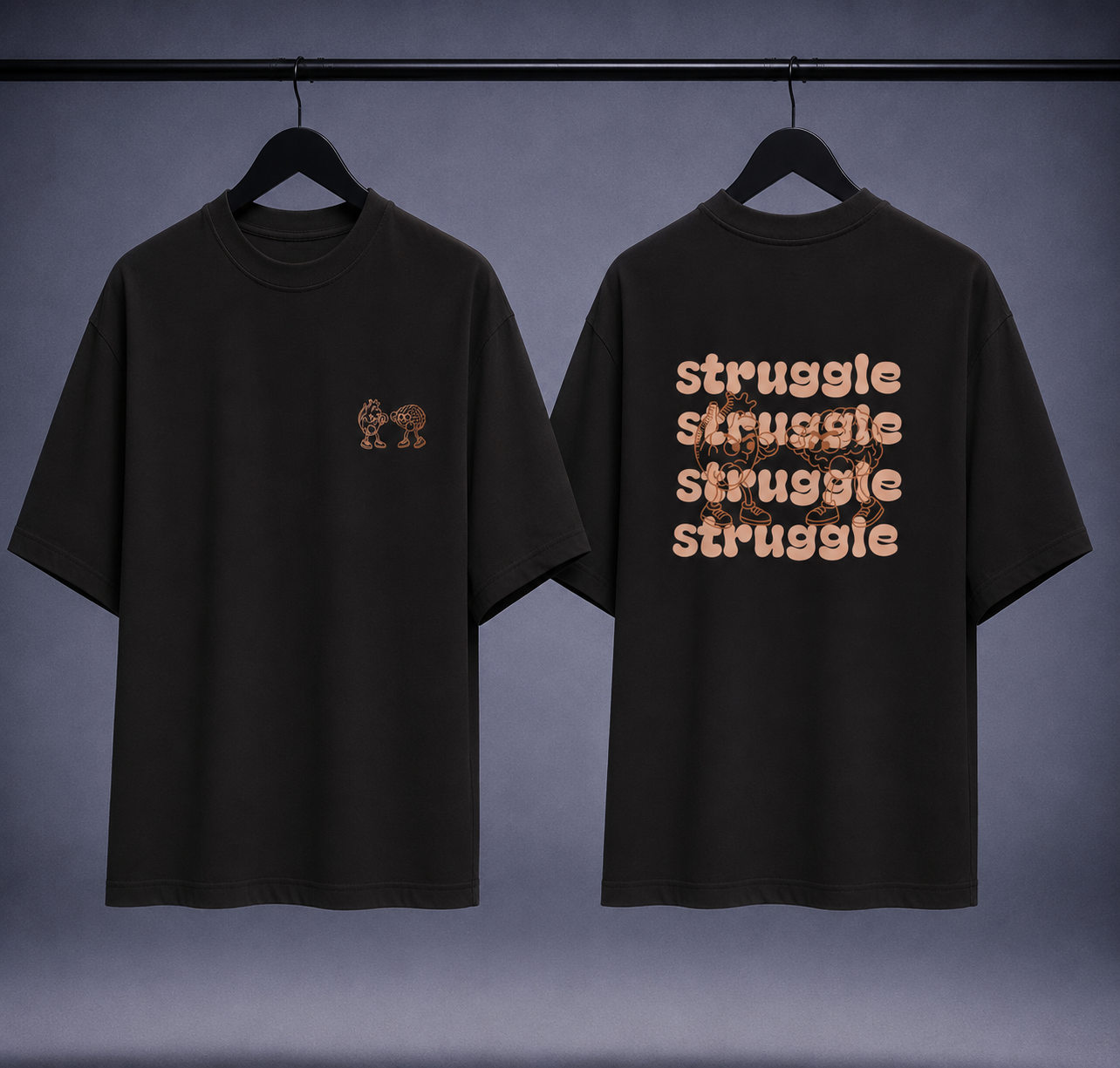 T-shirt oversized uomo - struggle